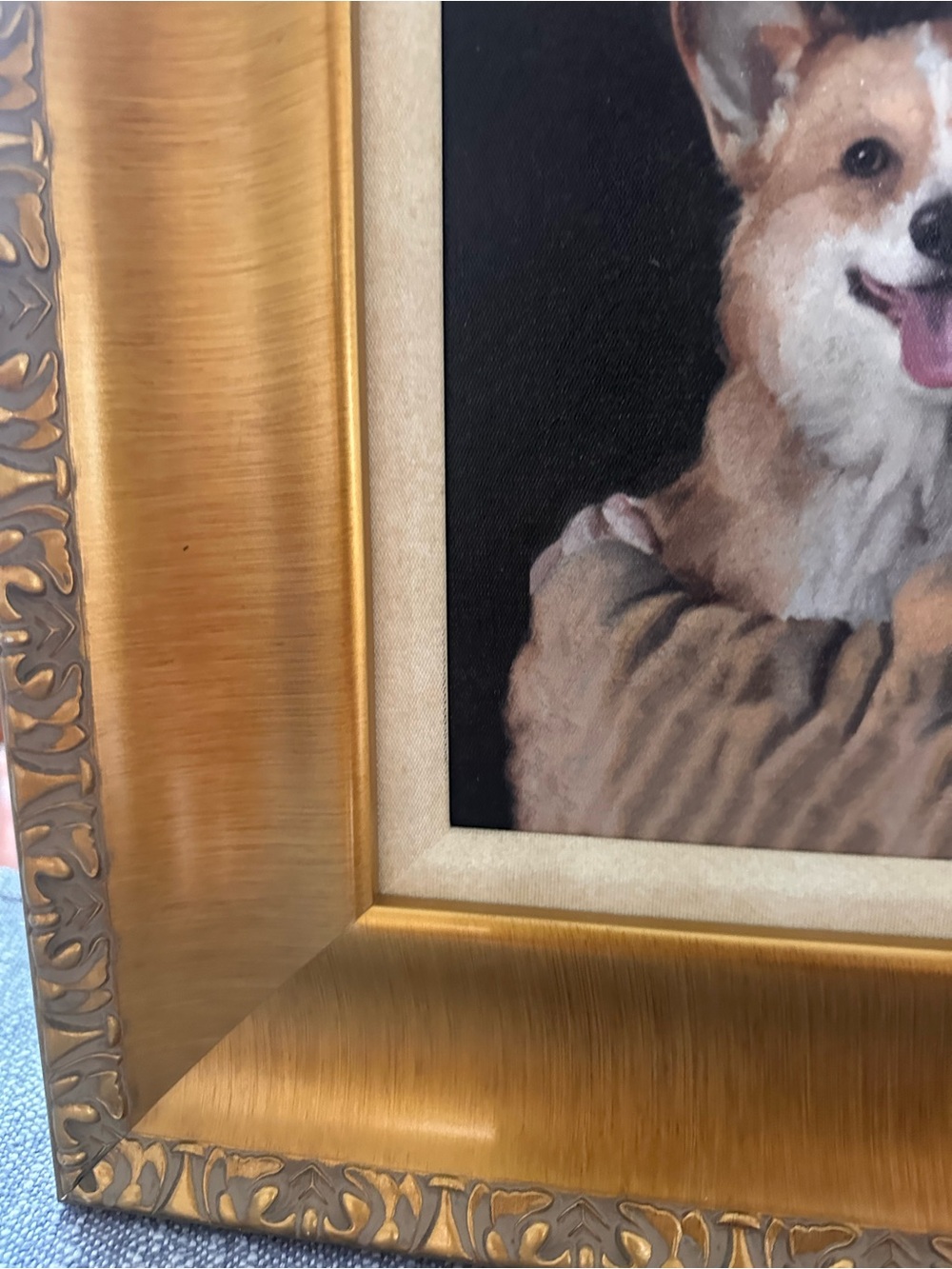 16x22”Girl with a Pearl Earring” by Johannes Vermeer’s with a corgie painting - Picture 11 of 16